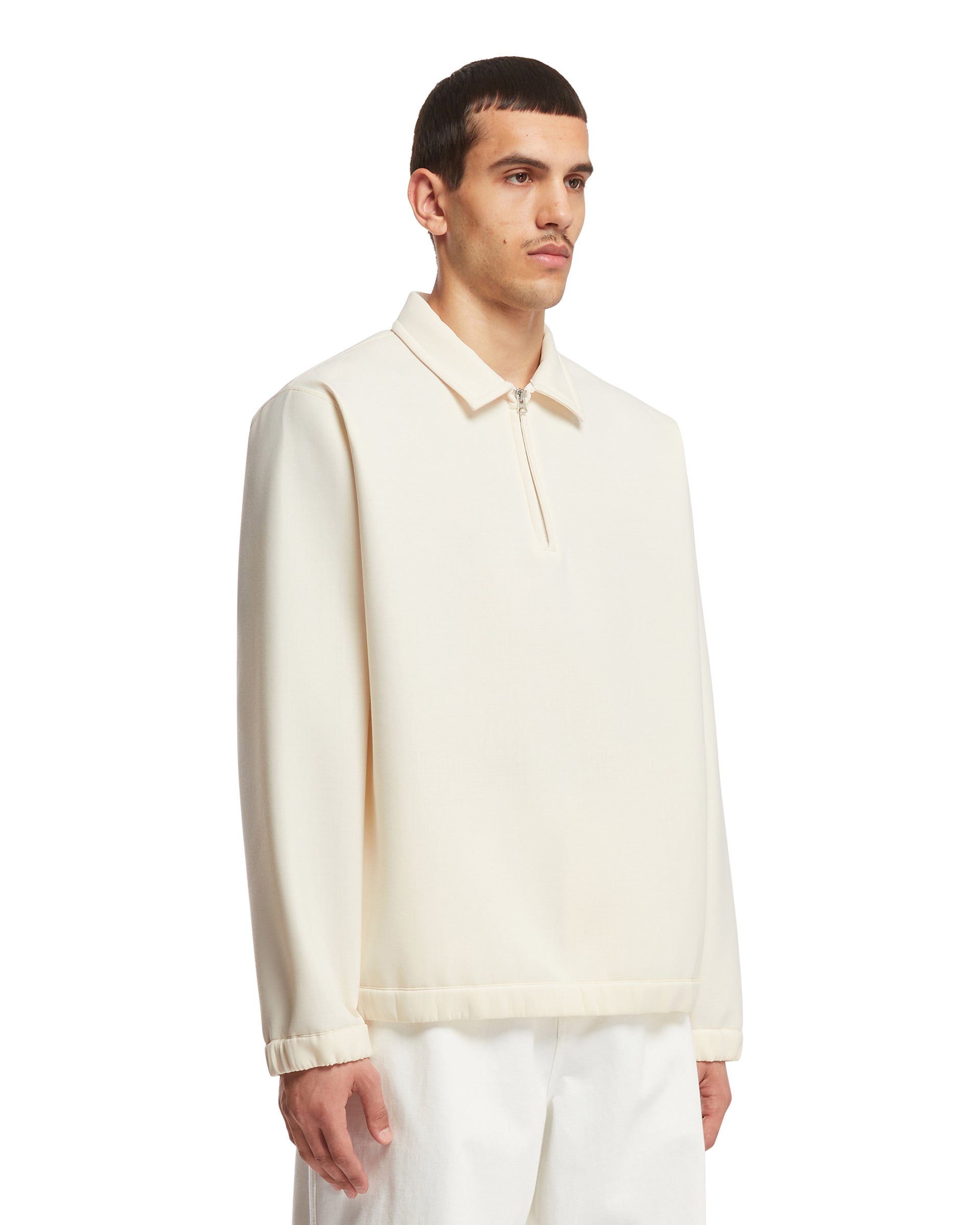 White Suiting Bonding Pullover | SACAI - Antonia