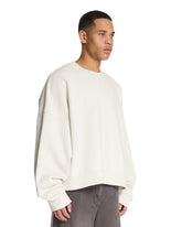 White Cotton Crewneck Sweatshirt | PDP | Antonia