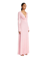 Pink Long V-Neck Dress | PDP | Antonia