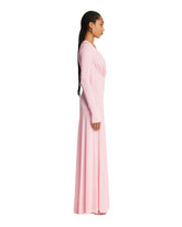 Pink Long V-Neck Dress | PDP | Antonia