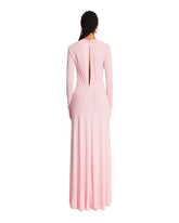 Pink Long V-Neck Dress | PDP | Antonia