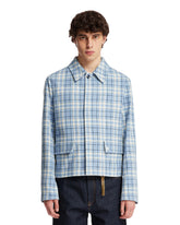 Blue Checked Cotton Jacket | PDP | dAgency