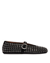 Black Flat Ballerina with Rhinestones - ALAIA | PLP | Antonia