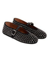 Black Flat Ballerina with Rhinestones - ALAIA | PLP | Antonia