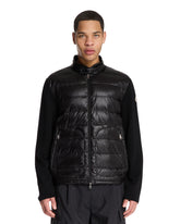 Black Wool Padded Zip Cardigan - MONCLER | PLP | Antonia