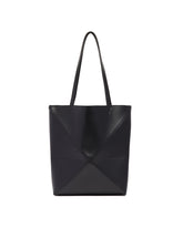 Black Medium Puzzle Fold Tote | PDP | Antonia