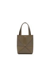 Green Mini Puzzle Fold Tote | PDP | Antonia