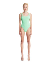 Green Square Neck Swimsuit - HUNZA G WOMEN | PLP | dAgency