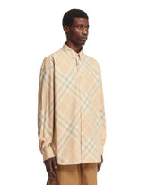 Beige Tartan Cotton Shirt | PDP | Antonia