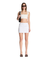 White Cotton Mini Skirt - Women | PLP | Antonia