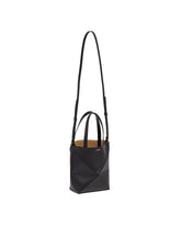 Black Small Puzzle Fold Tote | PDP | Antonia