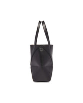 Black Small Puzzle Fold Tote | PDP | Antonia