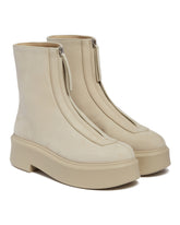 Beige Zipped Boots - the row women | PLP | Antonia