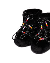 Black Icon Low Faux-Fur Beads Boots | PDP | Antonia