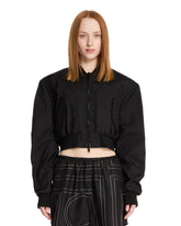 Black Cropped Bomber Jacket | PDP | Antonia