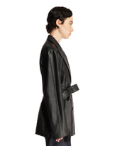 Black Double-Breast Leather Jacket | PDP | Antonia