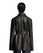 Black Double-Breast Leather Jacket | PDP | Antonia