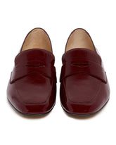 Burgundy Leather Loafers | PDP | Antonia