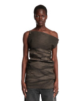 Brown Asymmetrical Draped Top - Women's tops | PLP | Antonia