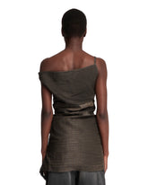 Brown Asymmetrical Draped Top | PDP | Antonia