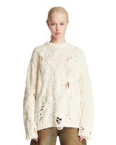 White Distressed Sweater - Women's knitwear | PLP | dAgency