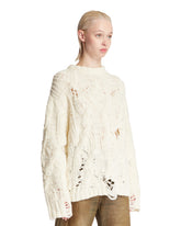 White Distressed Sweater | PDP | Antonia