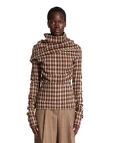 Brown High Neck Blouse - ACNE STUDIOS WOMEN | PLP | Antonia