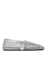 Silver Fishnet Ballet Flats - Women | PLP | Antonia