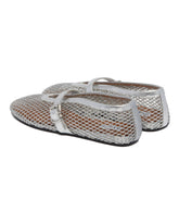 Silver Fishnet Ballet Flats | PDP | Antonia