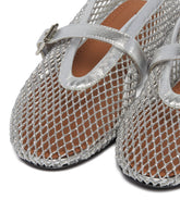 Silver Fishnet Ballet Flats | PDP | Antonia