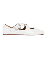 White Criss Cross Ballet Flats | PDP | Antonia