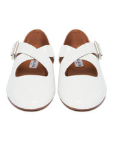 White Criss Cross Ballet Flats | PDP | Antonia