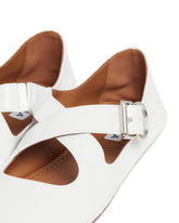 White Criss Cross Ballet Flats | PDP | Antonia