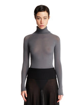 Gray Semi-Sheer Bodysuit - Women's tops | PLP | Antonia