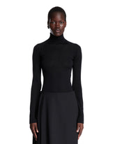 Black High-Neck Wool Top - Women's tops | PLP | Antonia