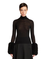 Black Bubble Cuff Knit Top | PDP | Antonia