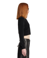 Black Cropped Cardigan with 3D Studs | PDP | Antonia