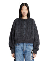 Gray Plaid Cardigan - ALEXANDER WANG WOMEN | PLP | Antonia