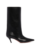 Black Fiona Leather Boots | PDP | Antonia