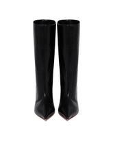 Black Fiona Leather Boots | PDP | Antonia