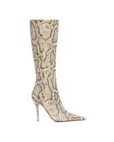 Beige Barbara Snake Print Boots | PDP | Antonia