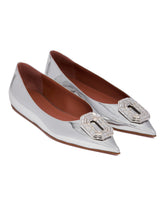 Silver Camelia Ballet Flats - AMINA MUADDI | PLP | Antonia