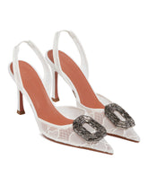 White Camelia Lace Sling Pumps - AMINA MUADDI | PLP | Antonia