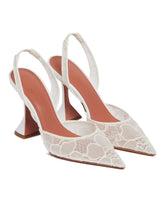 White Holli Lace Sling Pumps | PDP | Antonia