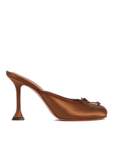 Lila Brown Satin Mules - Women's pumps | PLP | Antonia