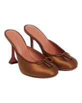 Lila Brown Satin Mules - Women's pumps | PLP | Antonia