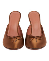 Lila Brown Satin Mules | PDP | Antonia