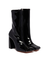 Black Latex Marine Ankle Boots - Amina muaddi women | PLP | Antonia