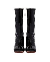 Black Latex Marine Ankle Boots | PDP | Antonia