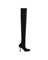 Black Veneda Thigh-High Stretch Boots - AMINA MUADDI | PLP | Antonia